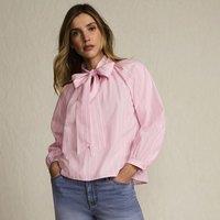 Lands' End Women's Bow Neck Cotton Blouse in Mauve | Size: 16-18