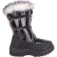 ABSOLUTE FOOTWEAR Women's Childrens Easy Slip On Zipped Winter Snow Rain Outdoor Boots Booties in Black | Size: 5