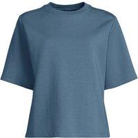 Lands' End Women's Soft Luxe Jersey Crew Neck T-shirt in Blue | Size: 8