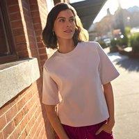 Lands' End Women's Soft Luxe Jersey Crew Neck T-shirt in Pale Pink | Size: 10-12