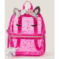 Monsoon Women's Clear Unicorn Backpack in Pink