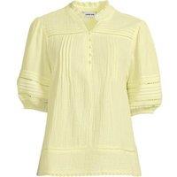 Lands' End Women's Ladder Trim Cheesecloth Popover Blouse in Yellow | Size: 20