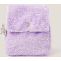 Monsoon Women's Fluffy Backpack with Butterfly Charm in Purple
