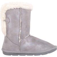 ABSOLUTE FOOTWEAR Women's Childrens Easy Slip On Faux Fur Winter Boots Booties in Silver | Size: 1