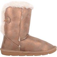 ABSOLUTE FOOTWEAR Women's Childrens Easy Slip On Faux Fur Winter Boots Booties in Bronze | Size: 1