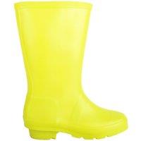 ABSOLUTE FOOTWEAR Women's Childrens Slip On Florescent Waterproof Rain Welly Wellington Boots in Green | Size: 2