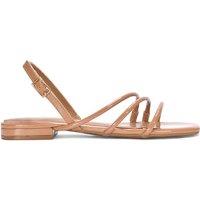 XY London Women's 'Mary' Flat Slingback Sandals With Square Toe in Taupe | Size: 3
