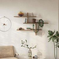 Decortie Leo' Modern Floating Shelf Wall Mounted 123cm Width in Dark Brown | Size: 1 Pack