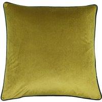 Furn Meridian Velvet Piped Cushion in Metallic Gold | Size: 55 cm x 55 cm