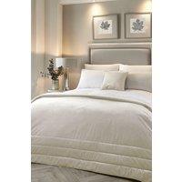 Laurence Llewelyn-Bowen 'Chic' Luxury Soft Velvet Frame Stitched Warm & Cosy Bedspread in Ivory