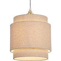 Lighting Collection Linen Tiered Shade 25Cm Natural Lamp Shade