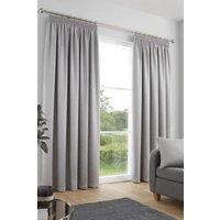 Fusion 'Galaxy' Pair of Light Reducing Thermal Effect Pencil Pleat Curtains in Silver | Size: 229 cm width x 183 cm drop