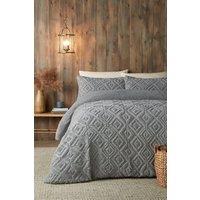 Fusion 'Romo' Fleece & Sherpa Duvet Cover Set in Grey | Size: Super King
