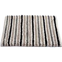 Allure Bath Fashions Striped Chunky Bobble Bath Mat in Grey
