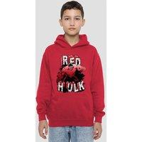Marvel Red Hulk Bricks Youth Kids Pull-Over Hoodie, Red | Size: 5-6 Years