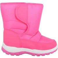 ABSOLUTE FOOTWEAR Childrens Easy Slip On Padded Waterproof Snow Boots with Fleece Lining in Pink | Size: Infant 13
