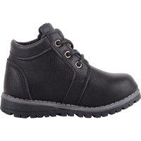 ABSOLUTE FOOTWEAR Boy's Childrens Lace Up Faux Leather Winter Walking Ankle Boots Booties in Black | Size: Infant 10