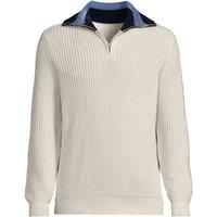 Lands' End Men's Tipped Collar Half Zip Drifter Jumper in Natural | Size: 2XL