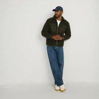 Lands' End Men's Borg Fleece Zip Front Shacket in Khaki | Size: 2XL