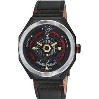 Stella Solar Power Black/Red/GP Dial, Black/Red Handmade Italian Leather Watch