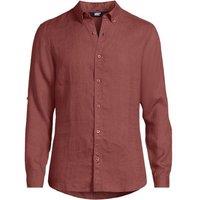 Lands' End Men's Roll Sleeve Linen Shirt in Dark Red | Size: 2XL