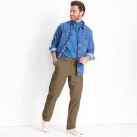 Lands' End Men's Everyday Stretch Cargo Trousers, Straight Fit in Bronze | Size: 32R