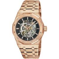 Gevril Men's Gotham, Swiss Automatic Watch, Black Dial, 316L Stainless Steel, Sapphire Crystal, & Skeleton Dial in Gold