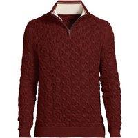 Lands' End Men's Textured Drifter Half Zip Jumper in Burnt Orange | Size: XL