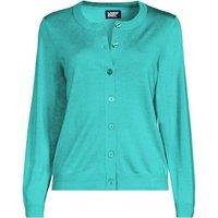 Lands' End Women's Merino Crew Neck Cardigan in Aqua | Size: 10-12
