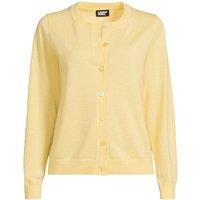 Lands' End Women's Merino Crew Neck Cardigan in Bright Yellow | Size: 14-16