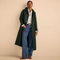 Lands' End Women's Petite Long Waxed Coat in Green | Size: 16-18