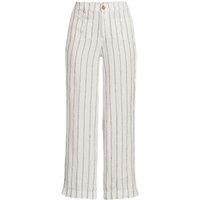 Lands' End Women's Wide Leg Cropped Linen Trousers in Ivory | Size: 14-16