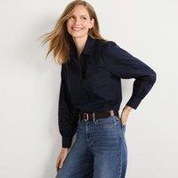 Lands' End Women's Cutwork Detail Shirt in Navy | Size: 18