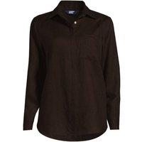 Lands' End Women's Plus Linen Shirt in Dark Brown | Size: 20-22