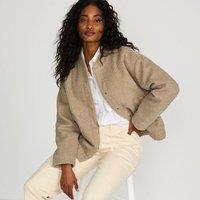 Lands' End Women's Borg Fleece Jacket in Light Tan | Size: 20