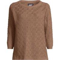 Lands' End Women's Linen/Cotton Cable Jumper in Brown | Size: 10-12