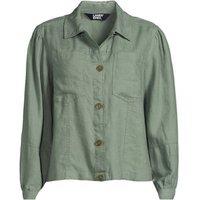 Lands' End Women's Linen Shirt Jacket in Pale Green | Size: 10-12