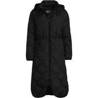 Lands' End Women's Insulated Quilted Hooded Coat in Black | Size: 14-16