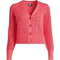 Lands' End Women's Petite Linen Cotton Cable Cardigan | Size: 16-18