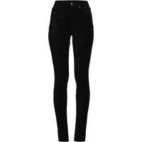 Lands' End Women's Plus Slim Leg Velvet Jeans, High Waisted in Black | Size: 22