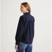Lands' End Women's Cutwork Detail Shirt in Navy | Size: 12