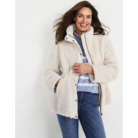 Lands' End Women's Cinch-waist Sherpa Fleece Jacket in Light Tan | Size: 14-16