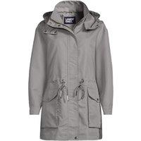 Lands' End Women's Water Resistant Longline Cotton Jacket in Grey | Size: 10-12