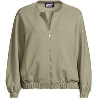 Lands' End Women's Soft Brushed Jersey Bomber Jacket in Green | Size: 20