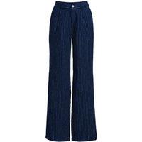 Petite Wide Leg Pleated Linen Trousers