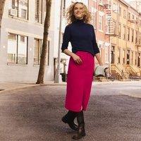 Petite Stretch Cord Midi Skirt