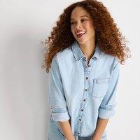 Lands' End Women's Denim Shirt in Light Blue | Size: 10-12