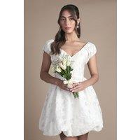 Oasis Women's Sweetheart Textured Bridal Mini Dress in Ivory | Size: 14