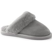 Lands' End Women's Shearling-Lined Suede Mule Slippers in Light Brown | Size: 5