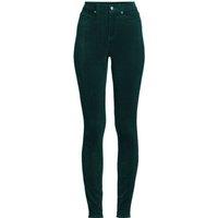 Lands' End Women's Petite Skinny Stretch Cord Jeans, High Waisted in Dark Green | Size: 18